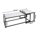 2 dohányzóasztal szett, matt fehér/fekete, KASTLER NEW TYP 2