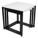 3 dohányzóasztal szett, matt fehér/fekete, KASTLER NEW TYP 3