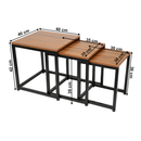 Három kisasztalból álló szett, dió/ fekete, KASTLER NEW TYP 3
