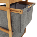 Szennyeskosár, natúr bambusz/szürke, KERI NEW