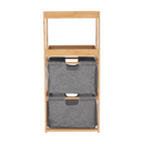 Szennyeskosár, natúr bambusz/szürke, KERI NEW