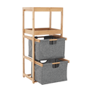 Szennyeskosár, natúr bambusz/szürke, KELANA