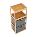 Szennyeskosár, natúr bambusz/szürke, KERI NEW