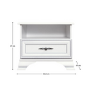 Éjjeliszekrény, alpesi fehér, KENTAK KOM1S