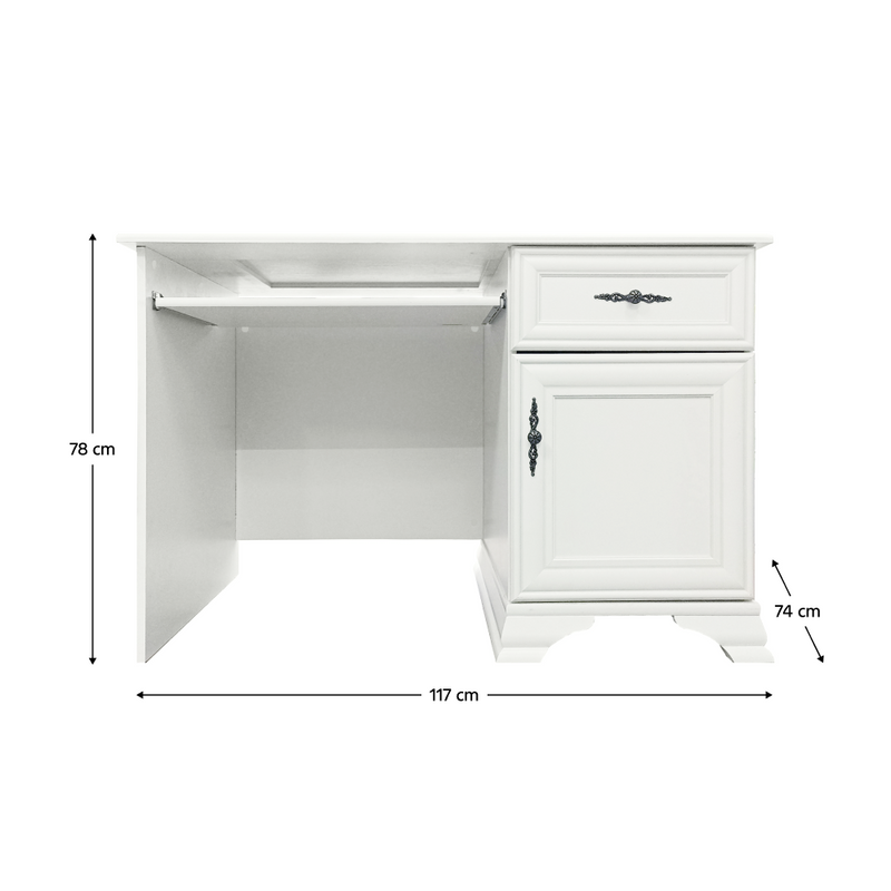 PC-asztal, alpesi fehér, KENTAK BIU1D1S