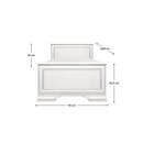 Ágy, 90x200, alpesi fehér, KENTAK