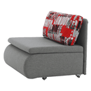 Széthúzható fotel, szürke / minta, KENY NEW