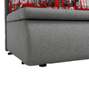 Széthúzható fotel, szürke / minta, KENY NEW