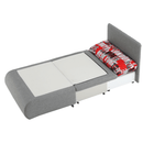 Széthúzható fotel, szürke / minta, KENY NEW