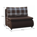 Kinyitható fotel, barna/káró minta, KENY NEW