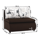 Kinyitható fotel, barna/minta, KENY NEW