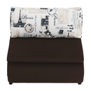 Kinyitható fotel, barna/minta, KENY NEW