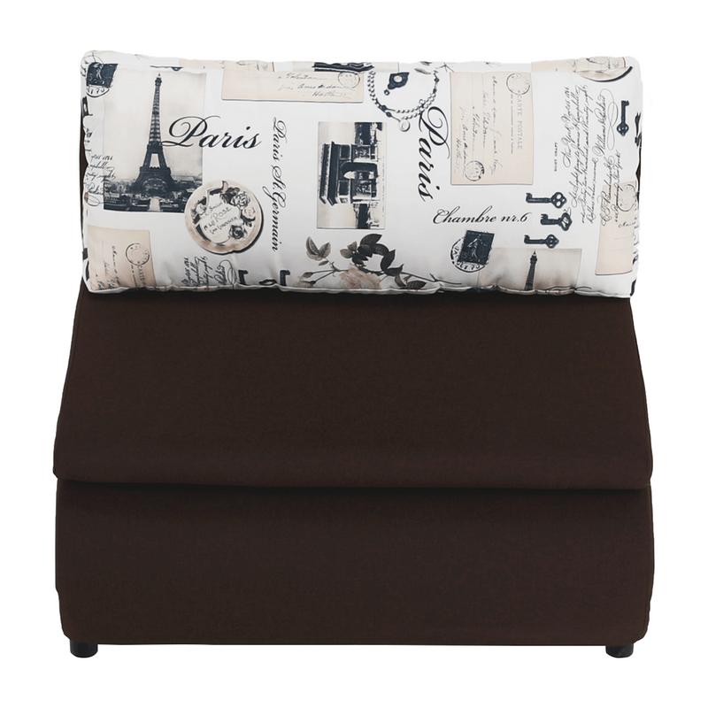 Kinyitható fotel, barna/minta, KENY NEW