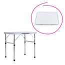 Összecsukható kempingasztal, 60 cm, alumínium/MDF, KEPI TYP 2