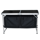 Összecsukható kempingasztal rendszerezővel, 120 cm, alumínium/MDF, KEPI TYP 3