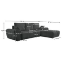 Univerzális ülőgarnitúra, sötétszürke, KERIM ROH