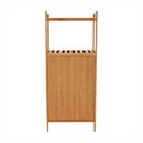 Szennyeskosár, natúr bambusz/szürke, KERI NEW