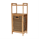 Szennyeskosár, natúr bambusz/szürke, KERI NEW