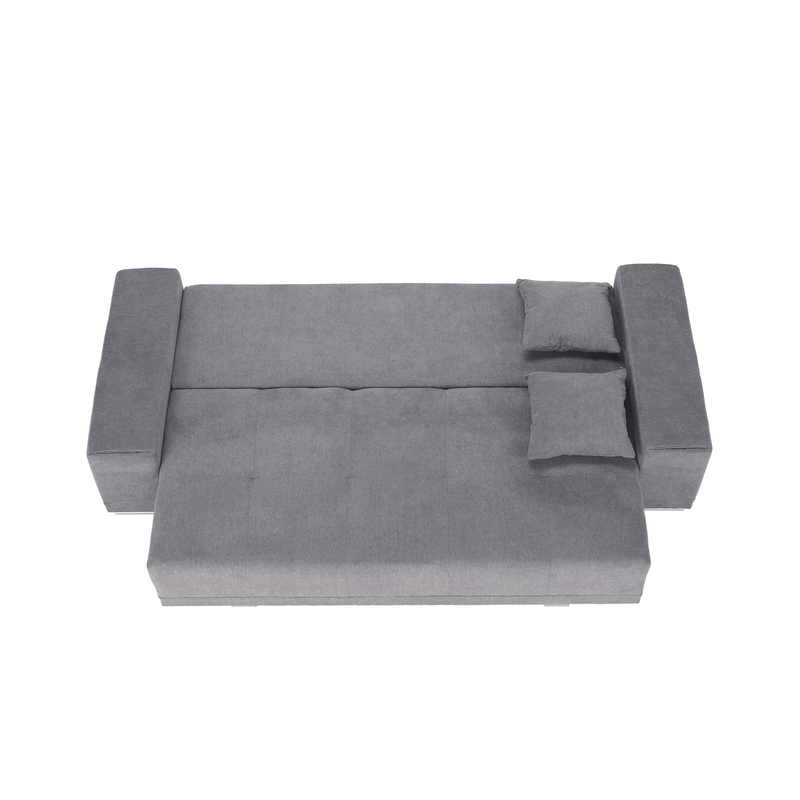 Kinyitható heverő, világosszürke, KEVAN BIG SOFA