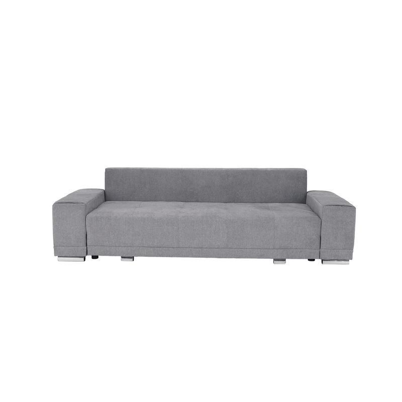 Kinyitható heverő, világosszürke, KEVAN BIG SOFA