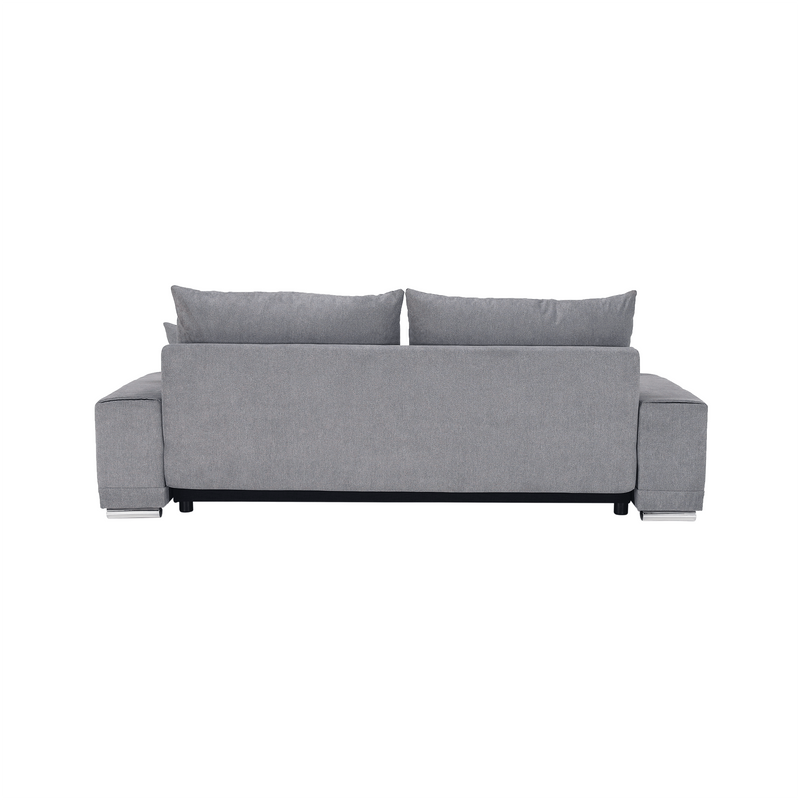 Kinyitható heverő, világosszürke, KEVAN BIG SOFA