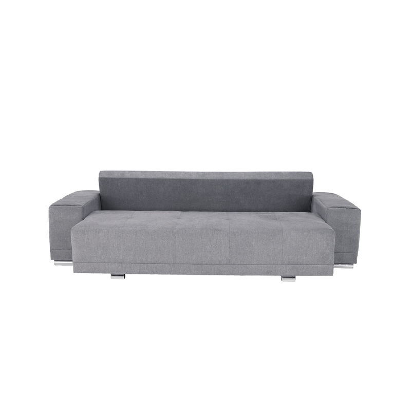 Kinyitható heverő, világosszürke, KEVAN BIG SOFA