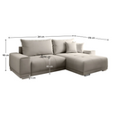 Univerzális ülőgarnitúra, szürkésbézs Taupe, KEVAN