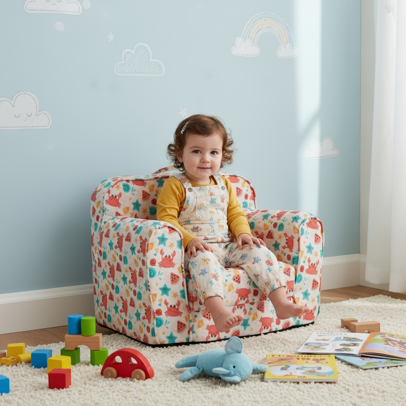 Kinyitható babzsák, színes, KIDY