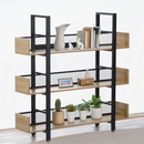 3 polcos polcállvány, tölgy/fekete, KILIS NEW TYP 1