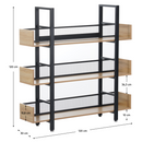 3 polcos polcállvány, tölgy/fekete, KILIS NEW TYP 1