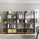 3 polcos polcállvány, tölgy/fekete, KILIS NEW TYP 3