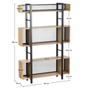 3 polcos polcállvány, tölgy/fekete, KILIS NEW TYP 3