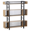 3 polcos polcállvány, tölgy/fekete, KILIS NEW TYP 4