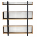 3 polcos polcállvány, tölgy/fekete, KILIS NEW TYP 4