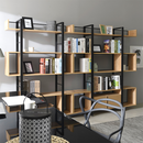 3 polcos polcállvány, tölgy/fekete, KILIS NEW TYP 4