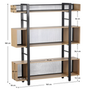 3 polcos polcállvány, tölgy/fekete, KILIS NEW TYP 4