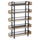 5 polcos polcállvány, tölgy/fekete, KILIS NEW TYP 2