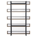 5 polcos polcállvány, tölgy/fekete, KILIS NEW TYP 2