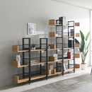 5 polcos polcállvány, tölgy/fekete, KILIS NEW TYP 2