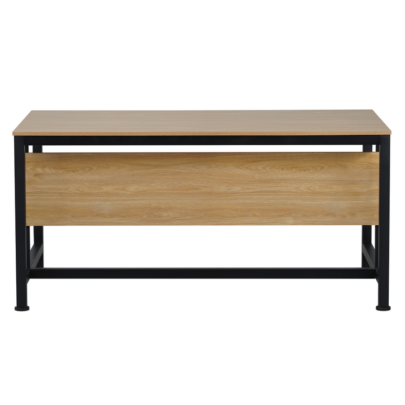 Íróasztal, tölgy/fekete, 150x80 cm, KILIS NEW