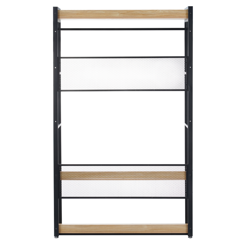 Polcállvány polcokkal, tölgy/fekete, KILOS NEW TYP 2