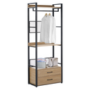 Polcállvány fiókokkal, tölgy/fekete, KILOS NEW TYP 1