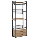 Polcállvány fiókokkal, tölgy/fekete, KILOS NEW TYP 1