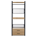 Polcállvány fiókokkal, tölgy/fekete, KILOS NEW TYP 1