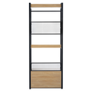 Polcállvány fiókokkal, tölgy/fekete, KILOS NEW TYP 1