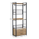 Polcállvány fiókokkal, tölgy/fekete, KILOS NEW TYP 1