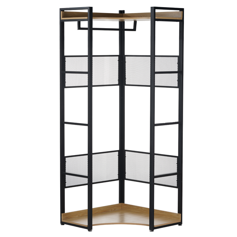 Sarokállvány, tölgy/fekete, KILOS NEW TYP 4