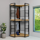 Sarokállvány polccal, tölgy/fekete, KILOS NEW TYP 5