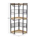 Sarokállvány polccal, tölgy/fekete, KILOS NEW TYP 5