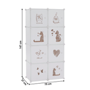 Gyerek moduláris szekrény, fehér/barna minta, KIRBY